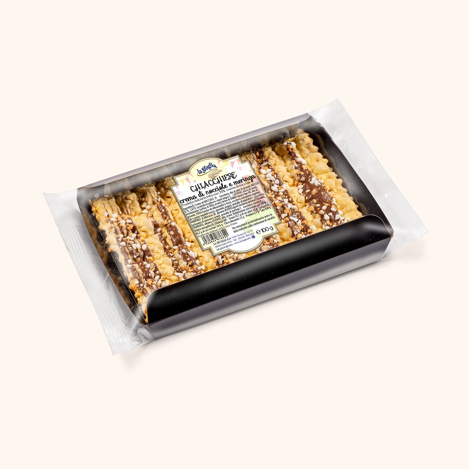 Chiacchiere decorate Nocciola con Meringa